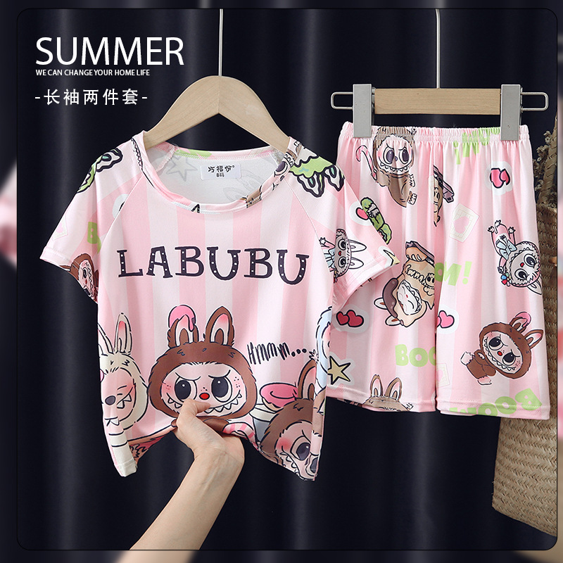 Picture of Wholesale Summer Children's Pajamas Cartoon Girls Short-Sleeved Shorts Thin Boys Casual Middle and Large Children's Suits Home Clothes