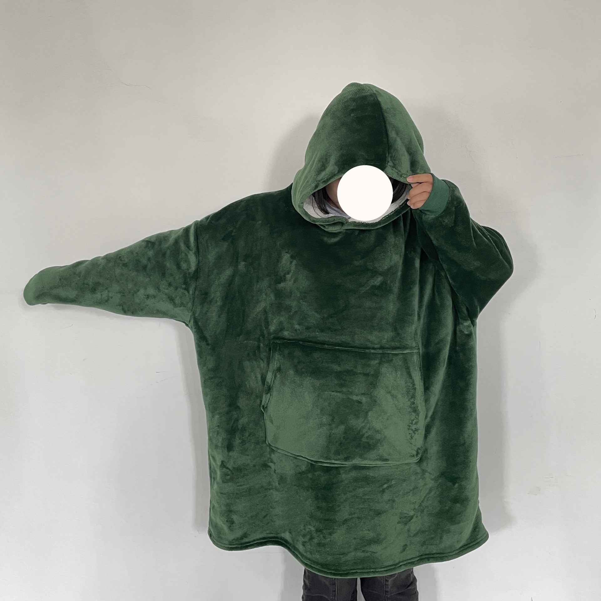 Picture of TV Explosions hugglehoodie Pullover Fleece Clothing Hooded Outdoor Cold-proof Warm Lazy TV Blanket Nightgown Women