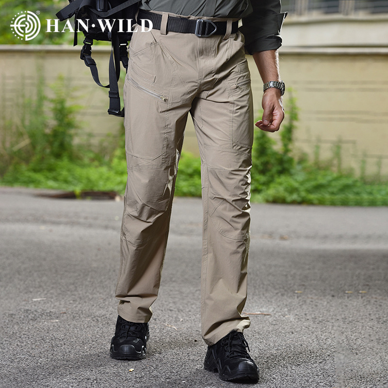 Hanye Outdoor Sports Cargo Pants, Four-Way Stretch Quick-Dry Tactical Long Pants for Men, Hiking Pants