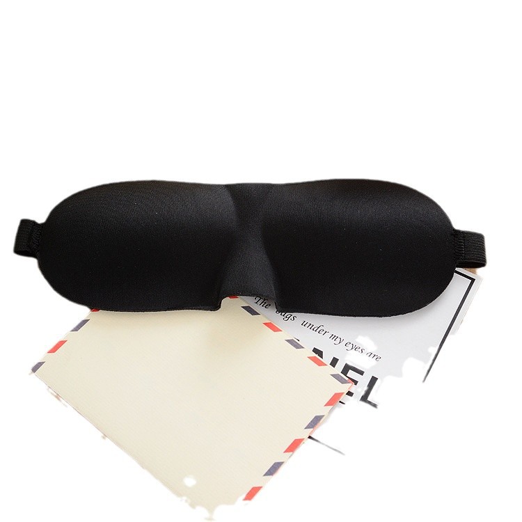 Picture of 3D Stereo Eye Mask Sleep Shading Relief New Basic Version Manufacturer Logo Lunch Break Black Wholesale Aviation