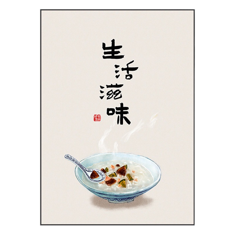 Shenzhen Dafen Oil Painting Village new Chinese restaurant decorative painting hanging painting calligraphy painting dining hall dining table background wall mural
