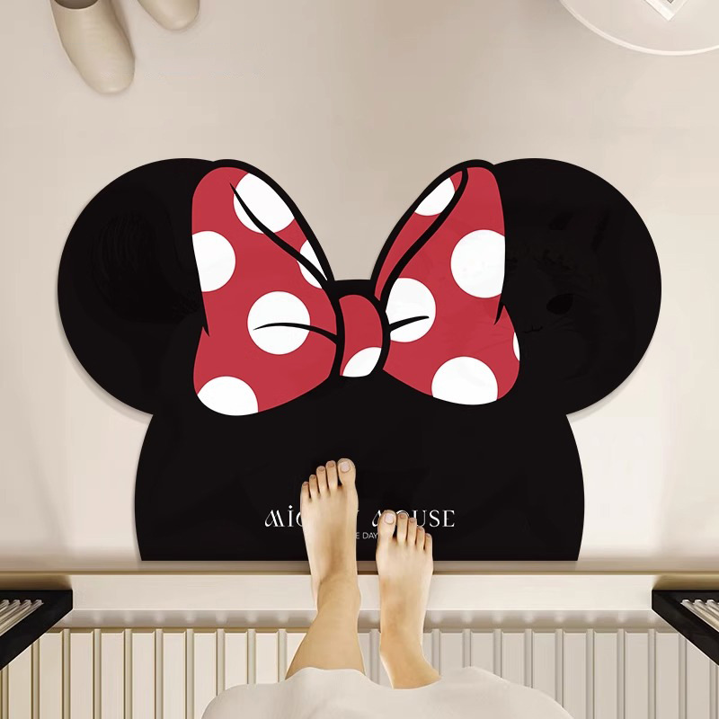 Cartoon Mickey Bathroom Floor Mat Diatom Mud Absorbent Non-Slip Mat Bathroom Door Toilet Toilet Waterproof Foot Mat