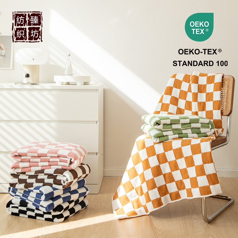 New simple Plaid knitted wool blanket office lunch break blanket photography props furniture soft decoration accessories
