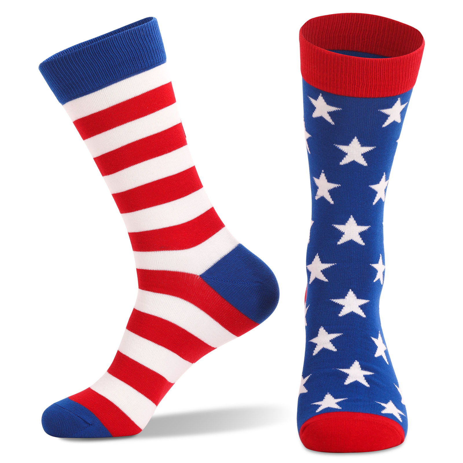 Amazon wish independence day ebay popular distribution American flag Socks striped cotton socks mid-calf sweat-absorbent socks