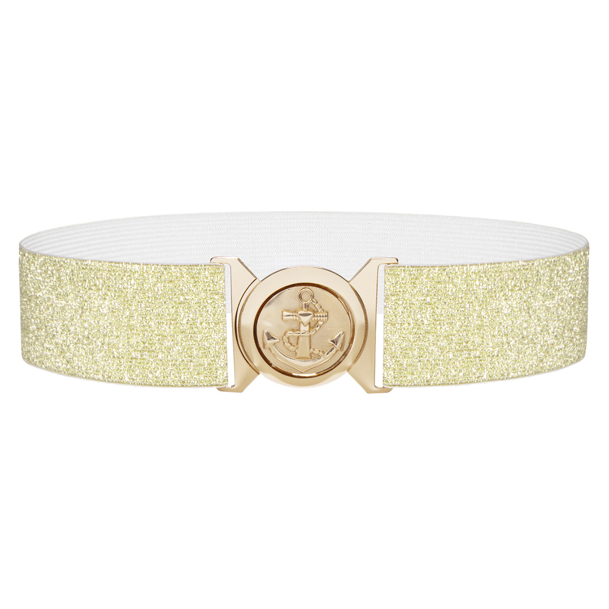 Cross-Border High-Quality Buckle Women's Elastic Belt Elastic Plus Size Girdle Skirt Waistband Multi-Color Ready Stock