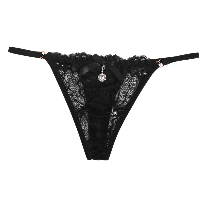 Exquisite Diamond Women's Underwear Sexy Transparent Lace Temptation Low Waist G-string Seamless Stretch Breathable T-string Pants