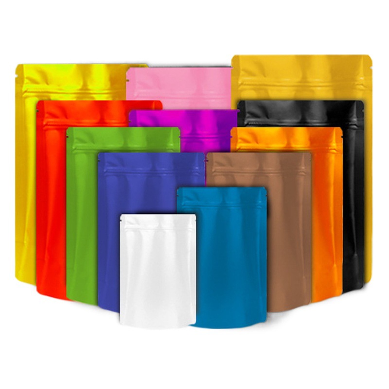 Manufacturer's Ready-Made Colored Resealable Stand-Up Pouches for Nuts, Tea, Fishing Bait, Zipper-Sealed Bags with Logo Printing Available