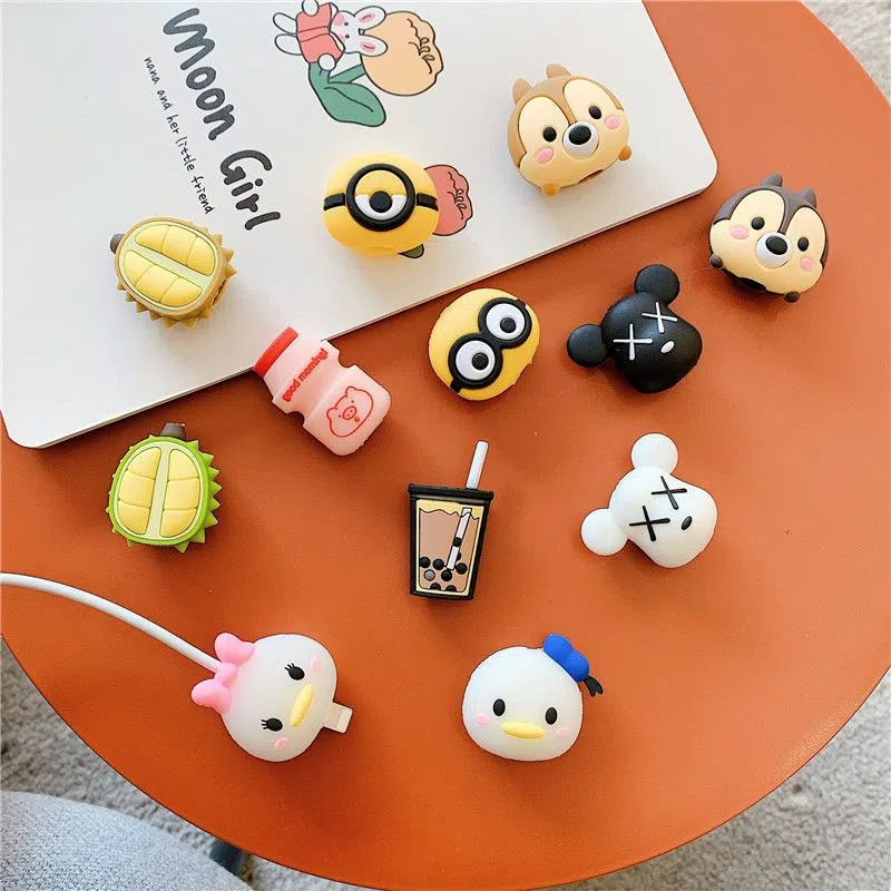 Picture of Mobile phone charging cable protective cover anti-breaking universal data cable anti-breaking cute cartoon charging protective cover head