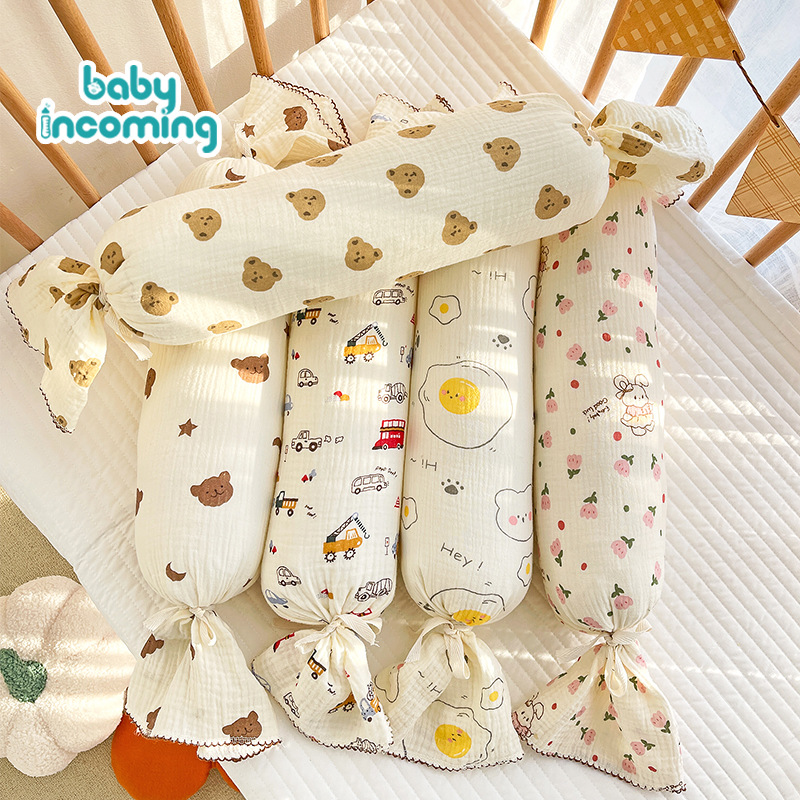Cute Cartoon Candy Cylindrical Pillow Children's Pillow Baby's Lying Leg Clip Side Sleeping Gauze Pillow Removable and Washable