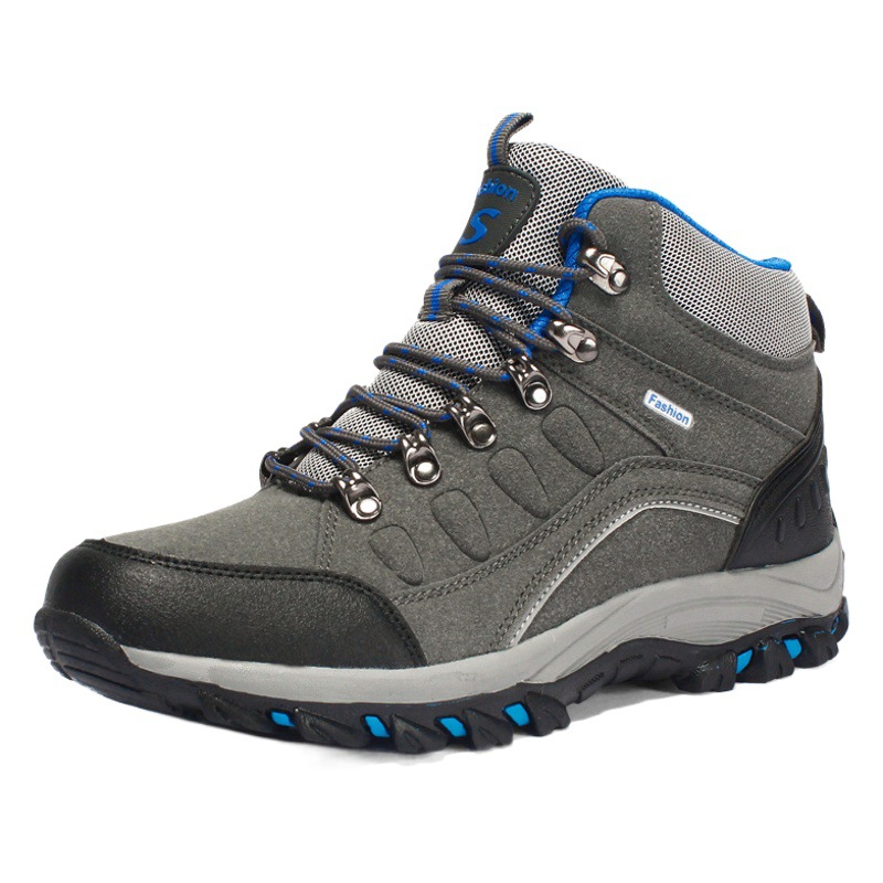 Men's High-Top Hiking Shoes, Men's Velvet Warm Outdoor Cotton Shoes, Hiking Shoes, Large Size Travel Shoes, Climbing Grip
