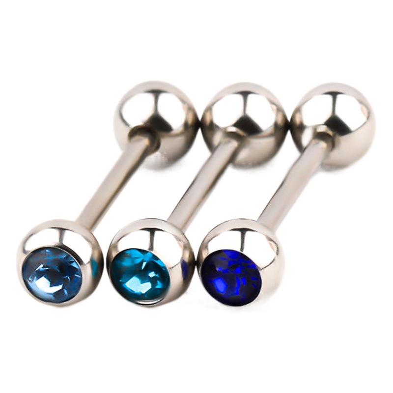 Picture of Stainless Steel Tongue Rings, Piercing Jewelry for Hot Girls, Lip Studs, Nipple Studs, Tongue Studs, Titanium Steel Tongue Studs, Cross-Border Multi-Color Ins Style