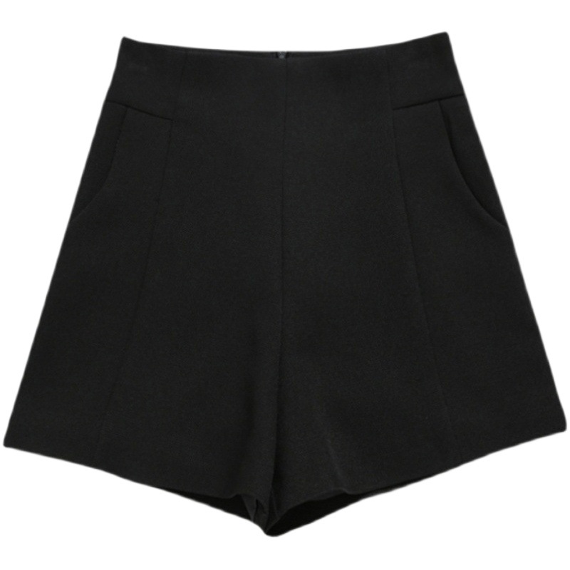 Black High Waist Casual Pants All-match Slim-fit Outer Hot Pants 2023 Spring and Summer Korean Style plus size Wide Leg Shorts for Women