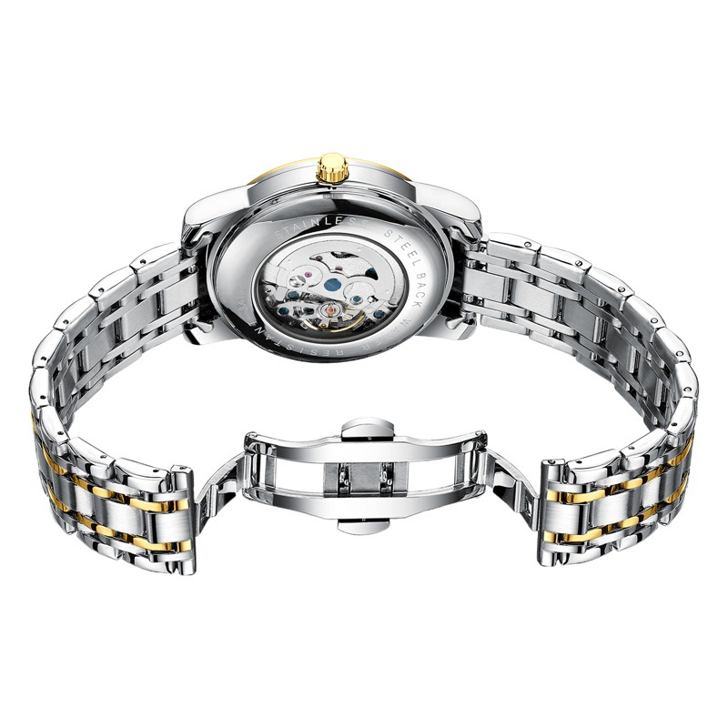 CHENXI watch men's mechanical watch moon phase new butterfly buckle steel belt automatic mechanical watch wholesale factory