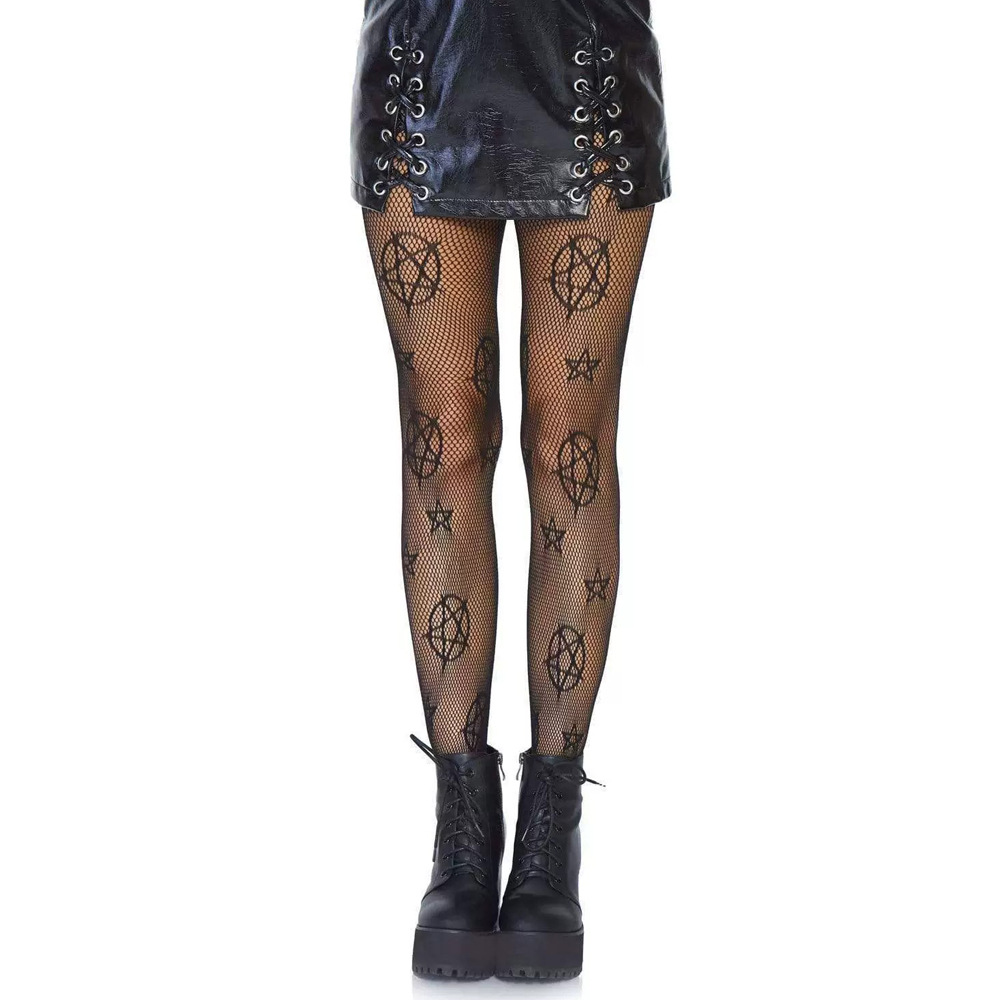 Picture of Internet Celebrating Halloween Nets Skull Spider Web Hollow Fishnet Stockings Pure White Silk Stockings Sexy Black Silk