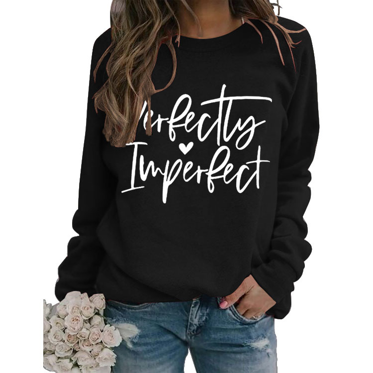 Picture of Amazon Wish Cross-Border Autumn and Winter Fashion Perfect Imperfect Letter Print Women's Sweatshirt