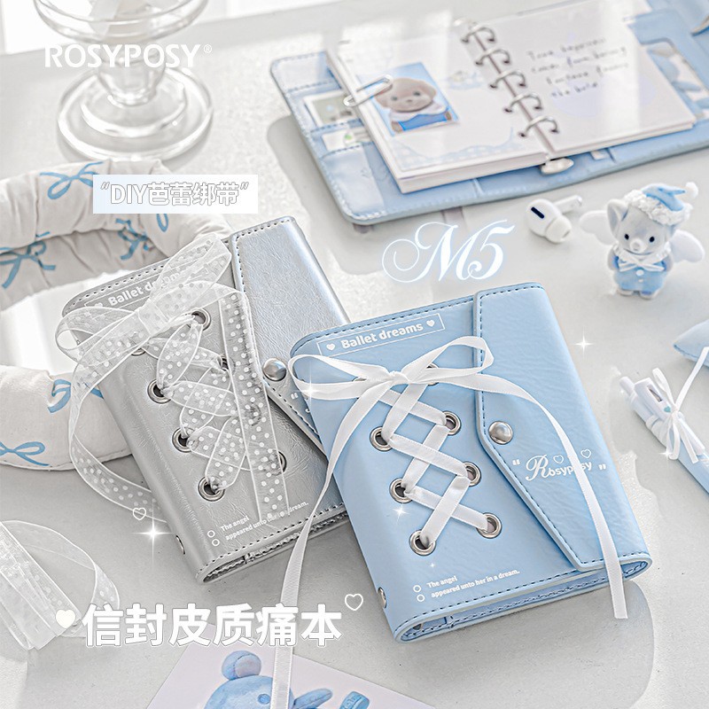 Ballet High-value Envelope Leather Pain Book Strap Girl Loose-leaf Hand Ledger Multi-functional Storage Diary Book