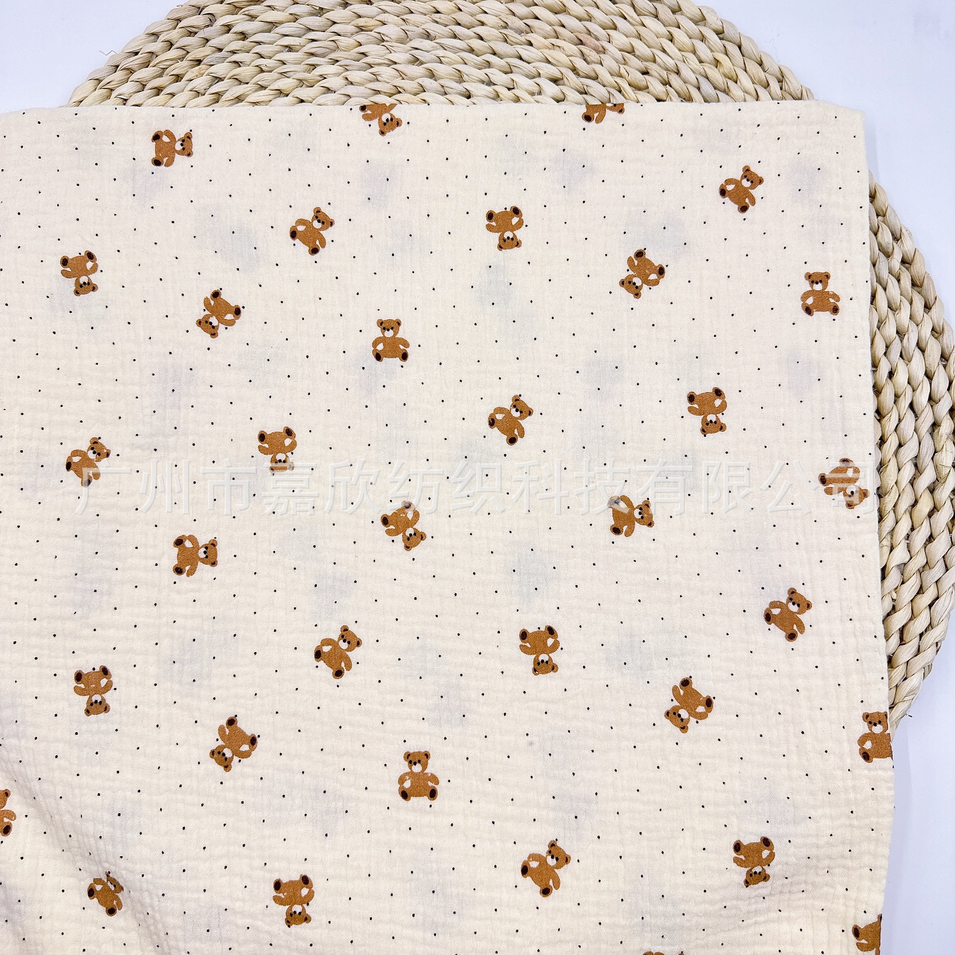 Double Gauze Plain Fine Cloth Class A Baby Cotton Bear Polo Dot Printed Pure Cotton Fabric Home Service Yarn Fabric