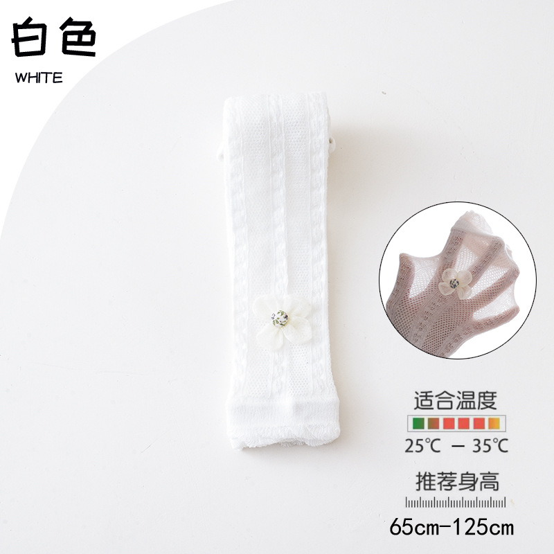 Picture of Girls' mesh leggings summer thin children's pantyhose solid color lace girls' cropped pants mosquito-proof socks wholesale