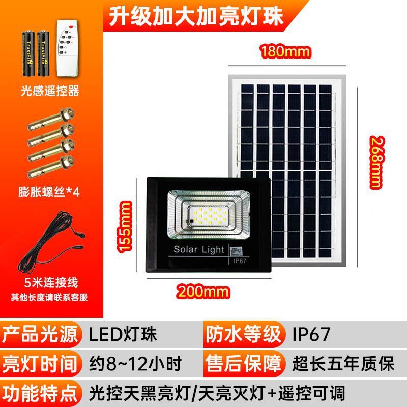Picture of Solar lighting, courtyard light, automatic flood light when dark, home user exterior light, waterproof super bright induction street light