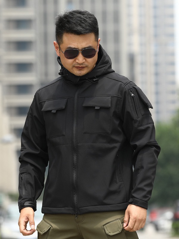 Cross-border men's autumn and winter TAD shark skin soft shell assault clothing camouflage winter clothing sports outdoor tactical fleece clothing