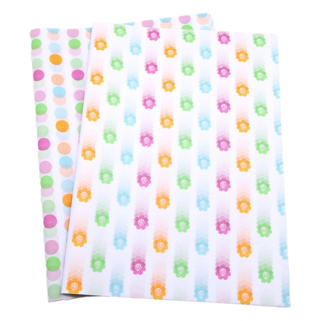 Four-color colored dots and smiling face pear paper flower wrapping paper 20 pieces gift floral copy paper