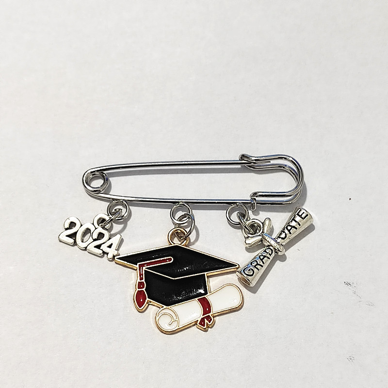 Cross-border new scroll bachelor cap 2024 graduation season students graduation brooch