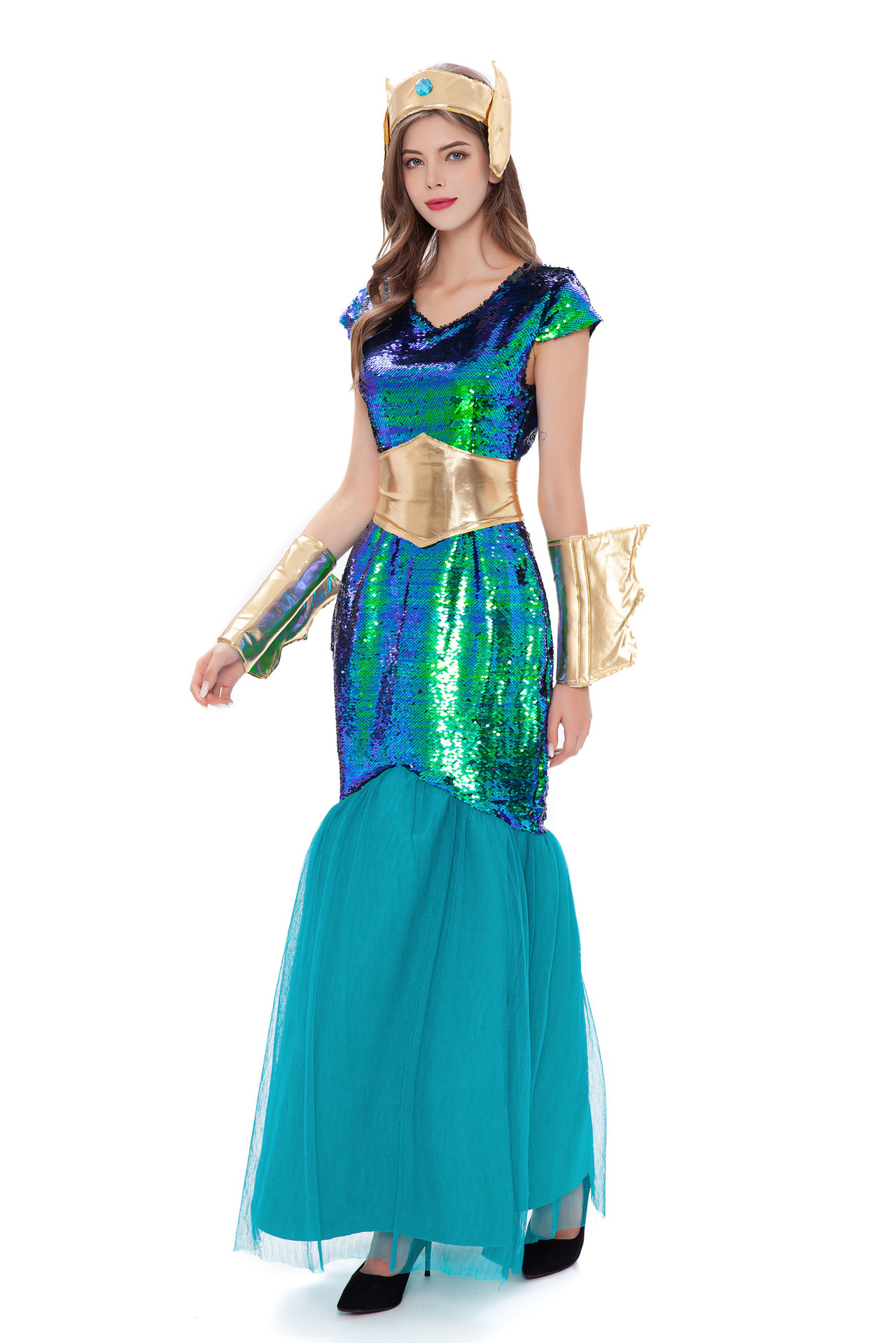 Picture of COSPALY Halloween Annual Meeting adult Greek Roman myth Goddess Naga siren sea god dress up costume