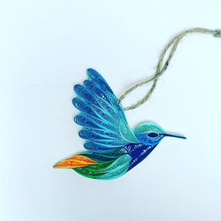 Picture of Cross-border Nordic Style ins Hummingbird Decorative Pendant Wall Hanging for Living Room Feather Hummingbird Decorative Wall Hanging Wall Jewelry