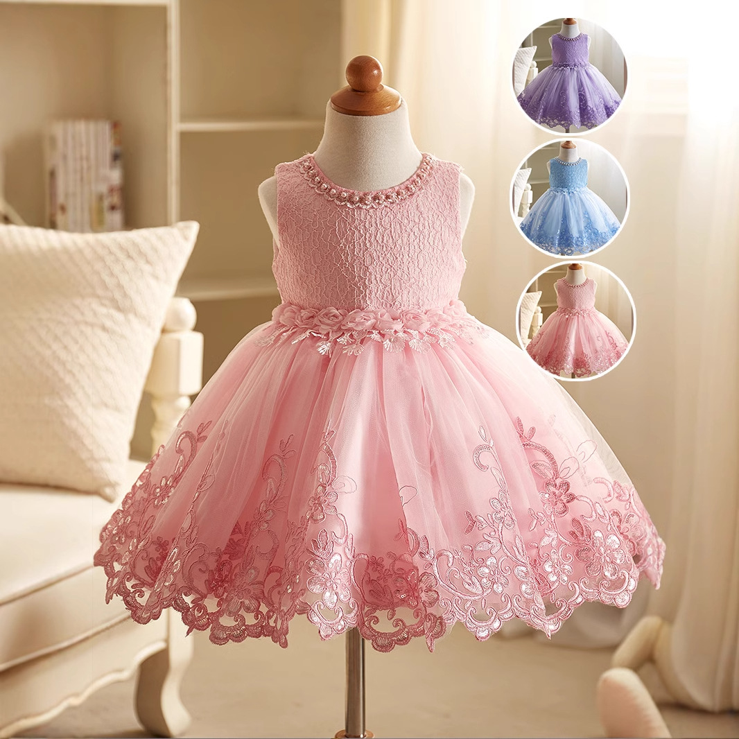 European and American Cross-border Girls' Princess Skirt Children's Clothing Fluffy dress Flower Girl's Treasure Birthday One-Year Dress