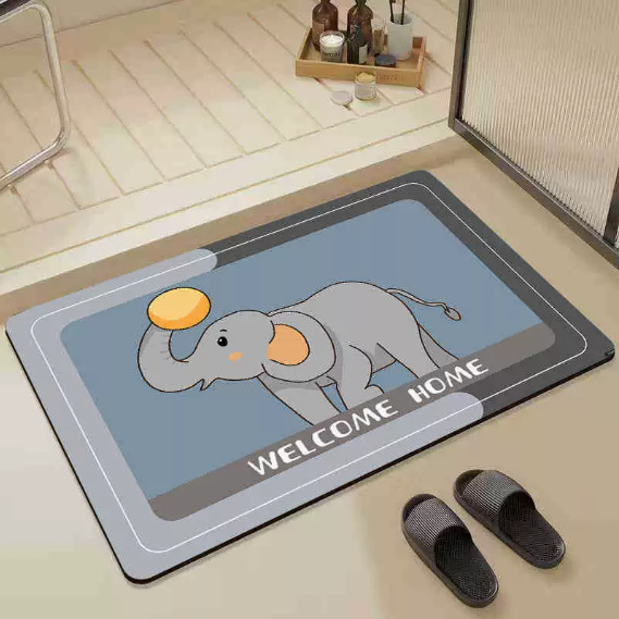 Cross-border Simple Diatom Mud Floor Mat Household Absorbent Quick-drying Foot Mat Non-slip Easy-care Bathroom Floor Mat for Shower Room