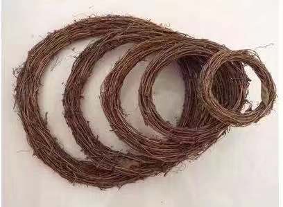 Rattan Ring Rattan Ring Flower Shop DIY Handmade Door Hanging Flower Art Wreath American Country Christmas Decoration Bare Ring Dried Flowers