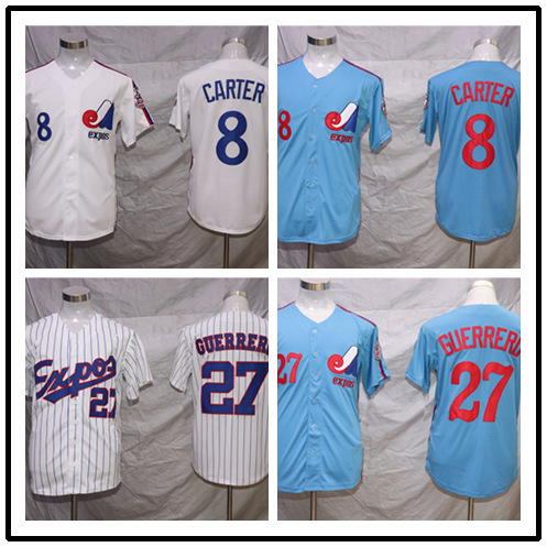 Baseball Uniform Jersey Expo Team Montreal Expos 8# 27# Men's Embroidery Fam Edition Elite Edition