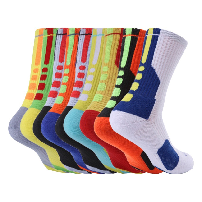 Men's mid-barrel professional sports socks sweat-absorbent breathable non-slip wear-resistant towel socks thickened cushioning terry basketball socks