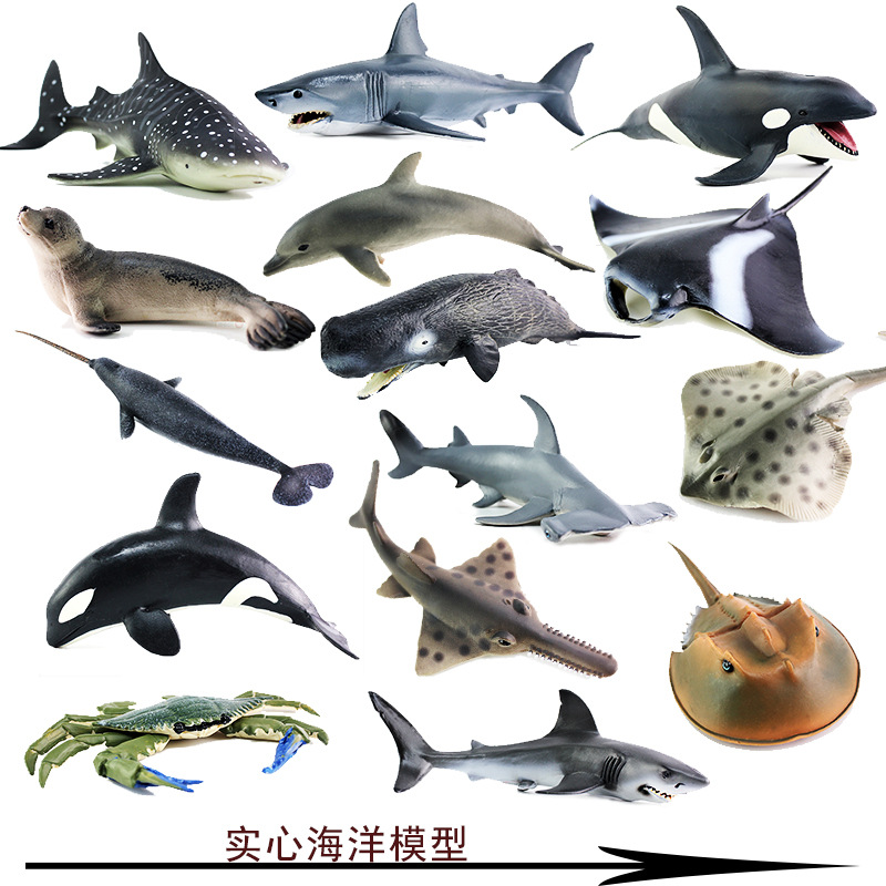 Picture of Cross-border Marine Animal Model Solid Simulation Marine Life Toy Shark Whale Model Ornaments Educational Toys