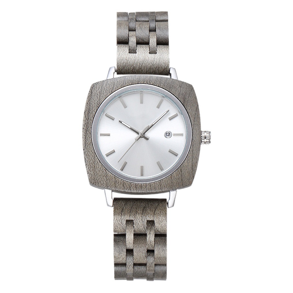Retro Craft Square Wooden Watch, Simple and Exquisite Couple Wooden Watch, Cross-Border Hot Selling Quartz Watch, Business Style