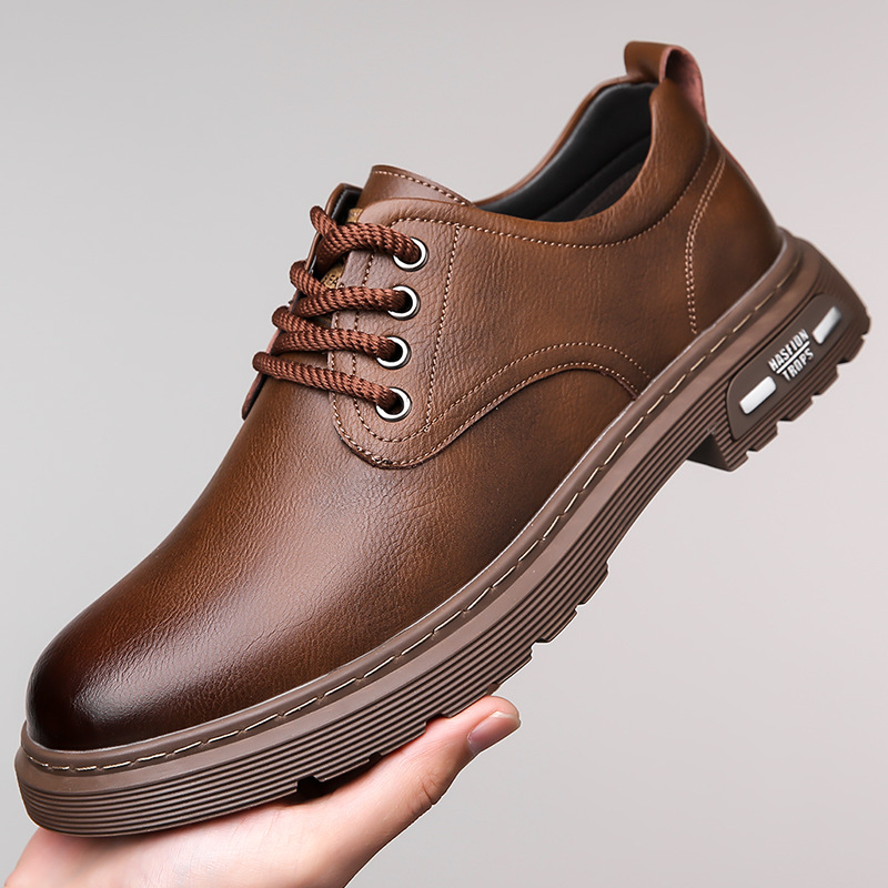 Men's leather shoes British platform casual Derby shoes men's formal wear wedding tooling low-top Martin boots wholesale
