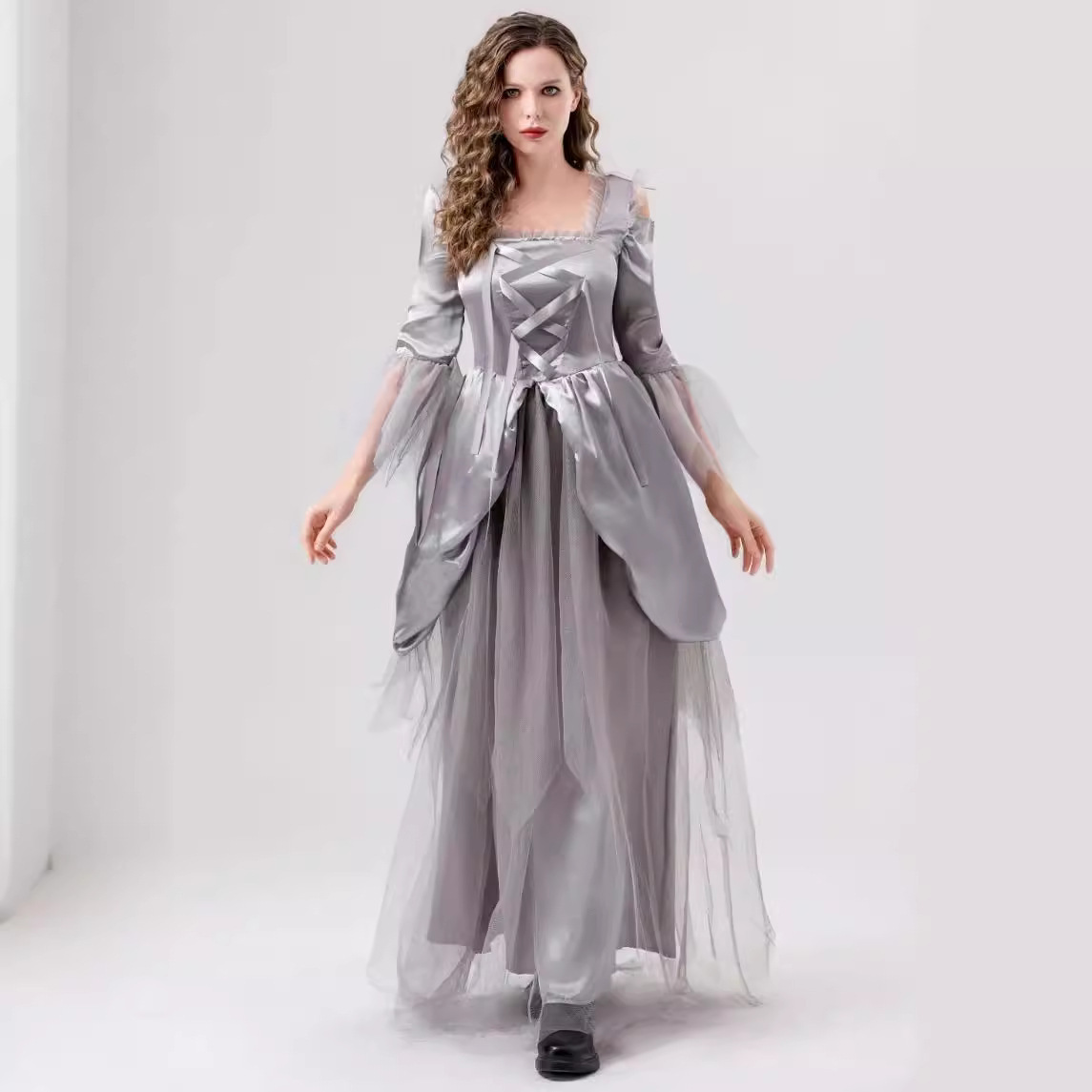 New Adult Women Halloween Costume Ghost Bride dress Masquerade Ball Stage Performance Dress Women