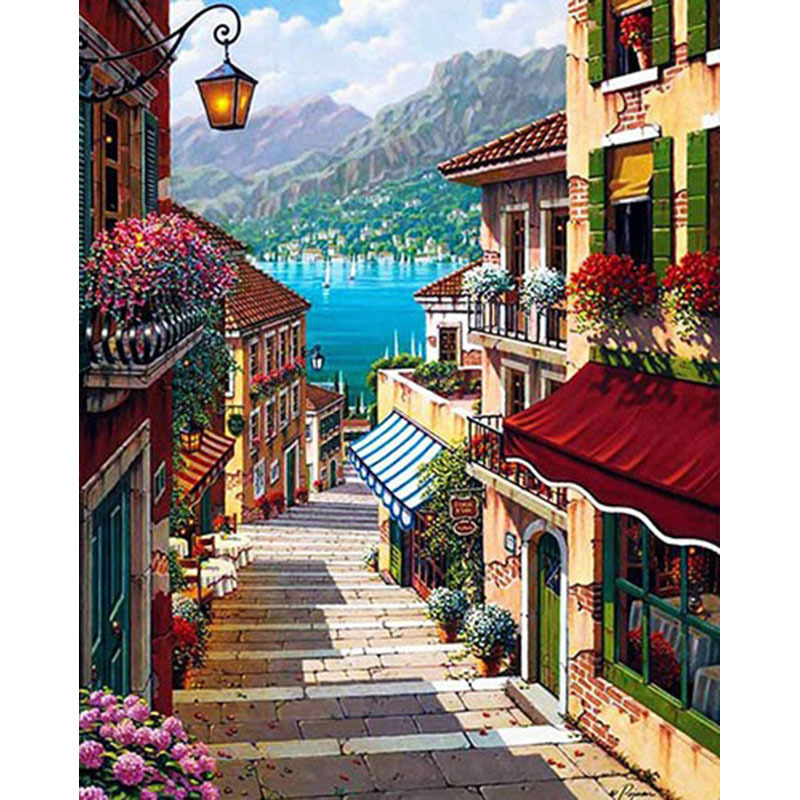 Cross-border digital oil painting wholesale frameless Diy4050 scenery wish Amazon ebay AliExpress