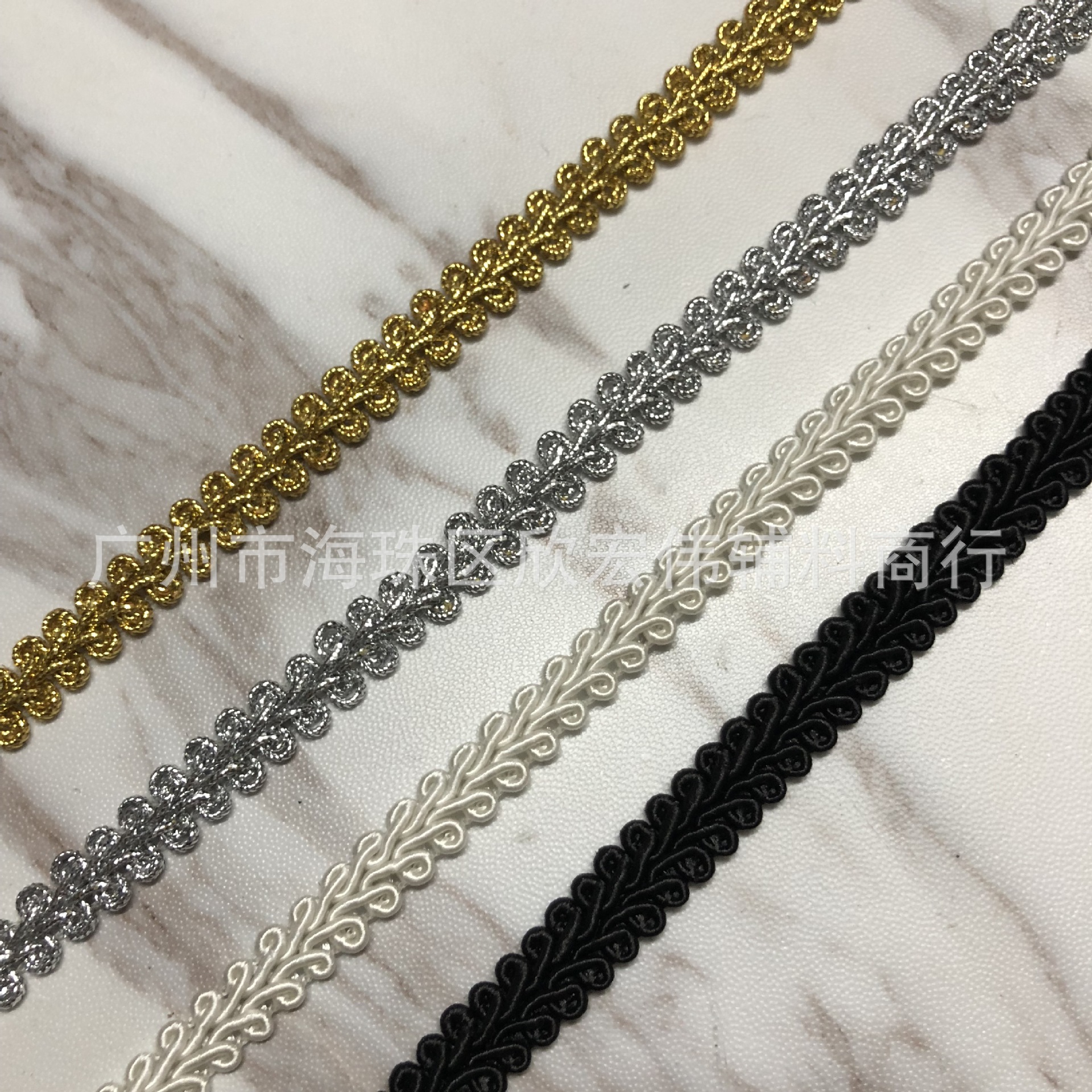 High quality 1cm golden onion silver onion centipede ribbon lace decoration gold silver DIY in stock edging