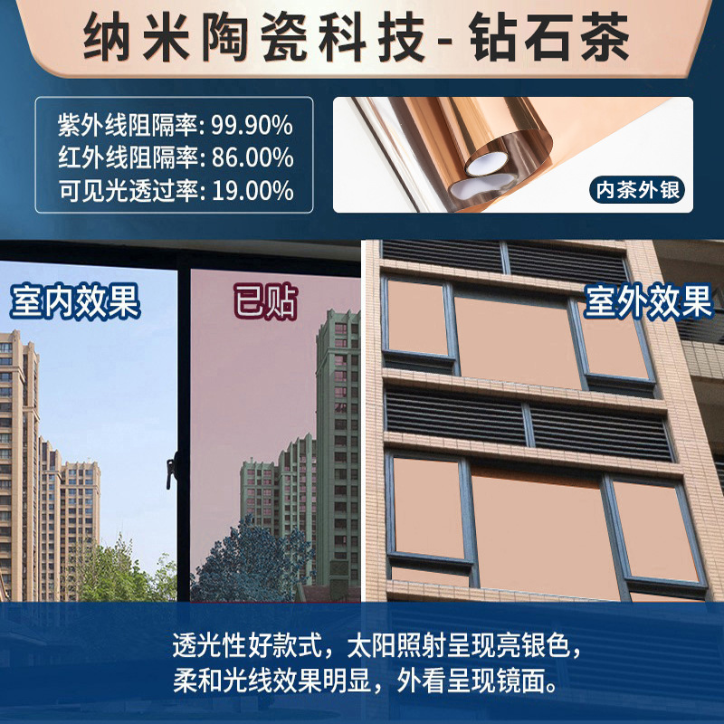 Picture of Sunscreen heat insulation film window full shading glass sticker anti-peep sunshade opaque one-way perspective film glass film