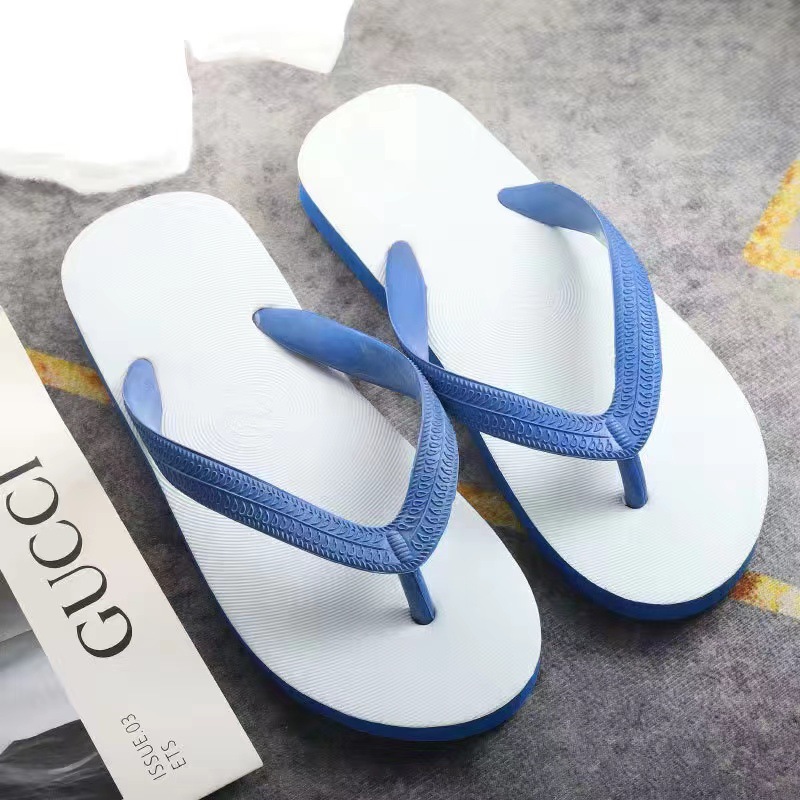 Thailand Rubber Flip-Flops Men's New Fashion Outer Wear Beach Men's Personalized Clip Flat Anti-Slip Rubber Slippers