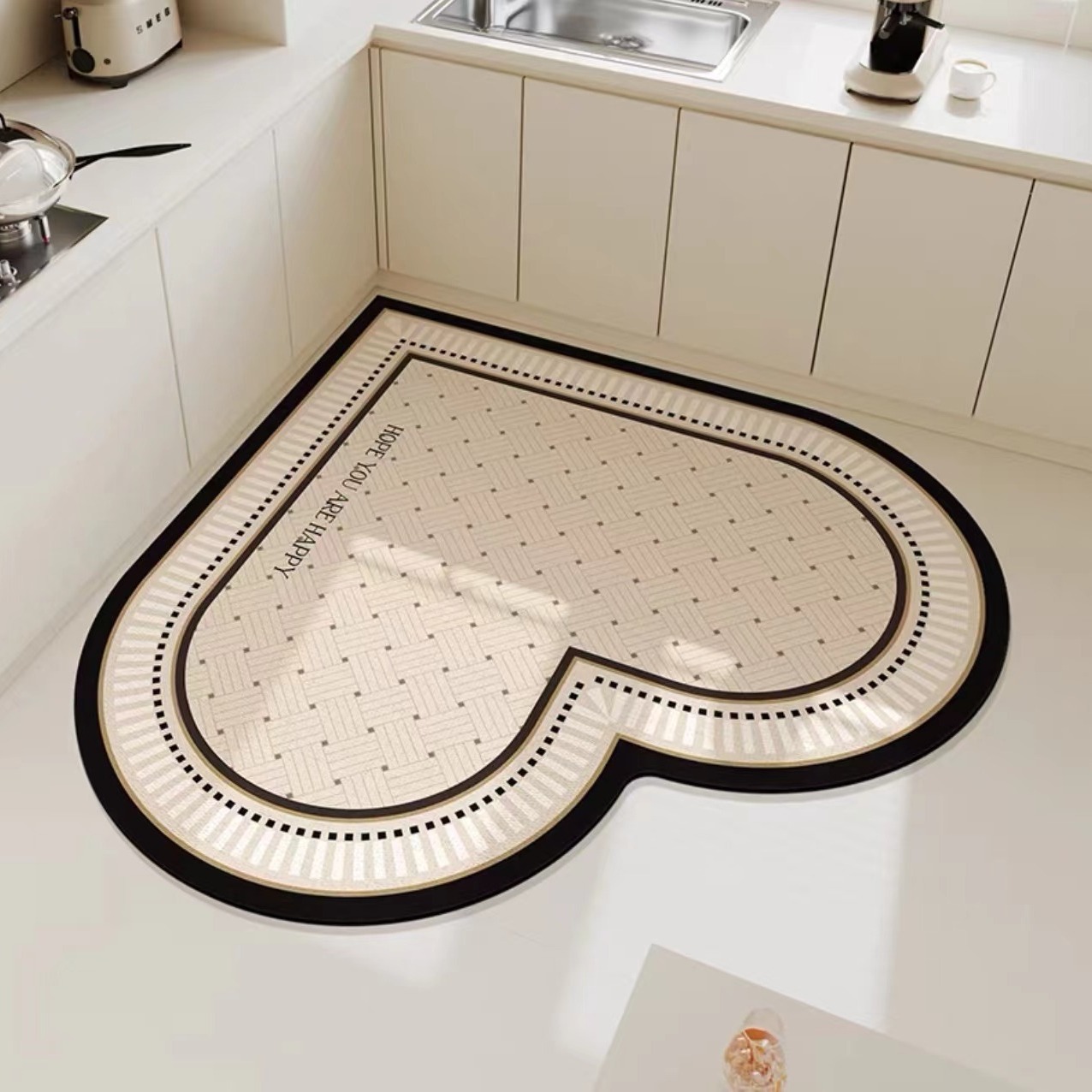 Light Luxury Kitchen Floor Mat Household Absorbent Quick-drying Easy-care Foot Mat Dirt-resistant Wear-resistant Cuttable Diatom Mud Floor Mat