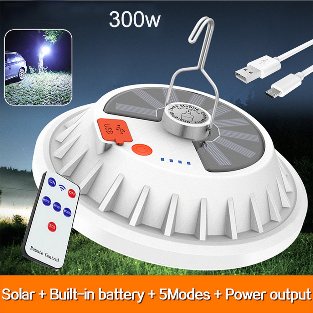 Cross-border hot sale LED night market light solar charging UFO light with emergency charging treasure mobile solar light