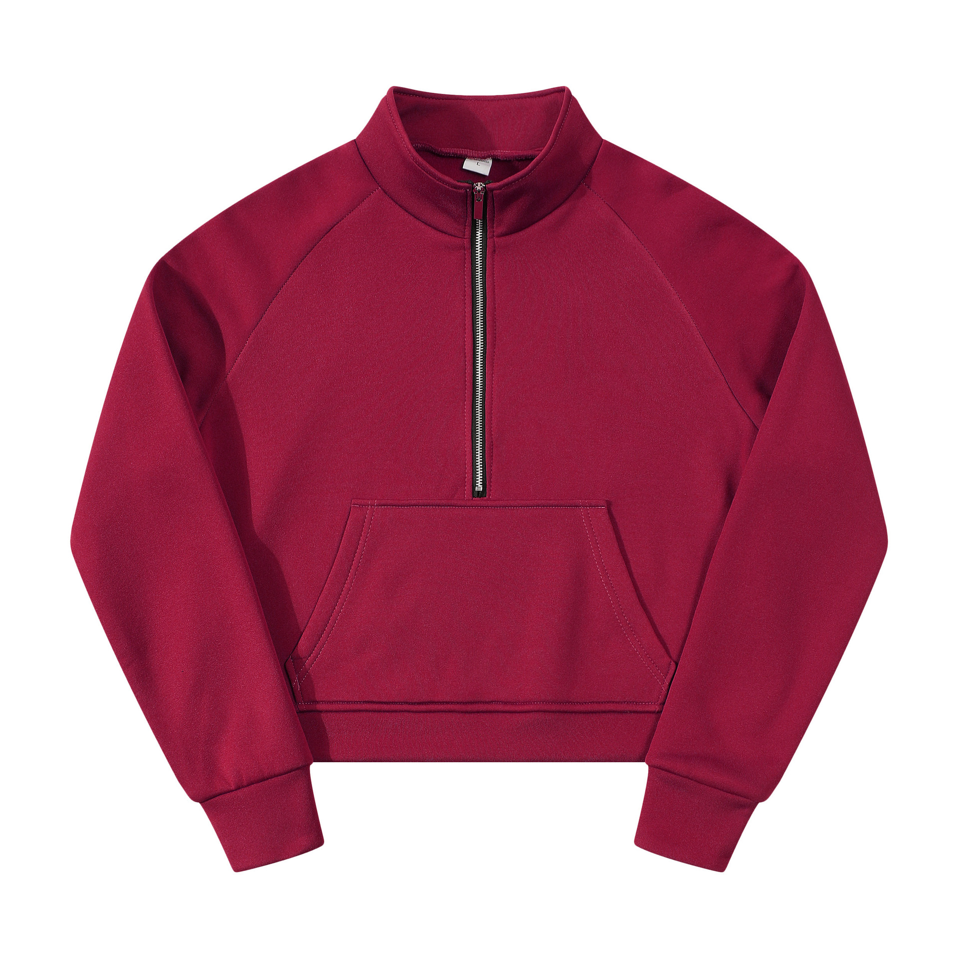 Picture of Foreign Trade European and American Raglan Sleeve Sweater Women's Autumn and Winter Fleece Loose Jacket Semi-Zipper Shirt with Vertical Collar Foreign Trade Long Sleeve Sweater