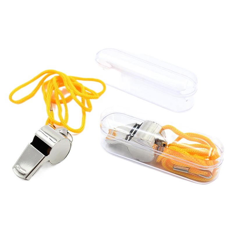 Referee whistle metal whistle stainless steel Whistle Sports Whistle Sports supplies with lanyard
