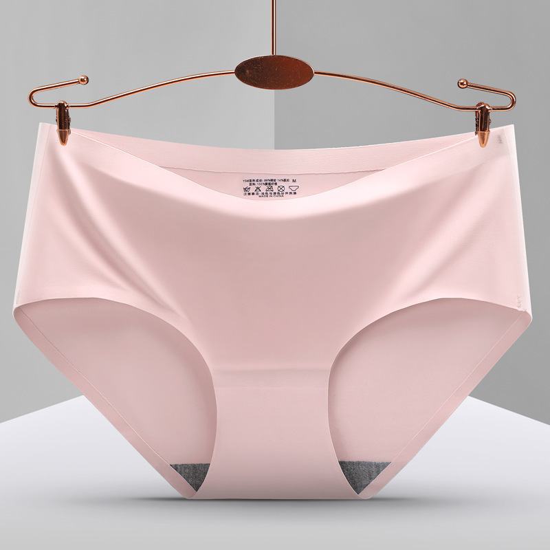 Picture of Explosions seamless one-piece ice silk panties ladies solid color breathable mid-waist cotton crotch girls' briefs manufacturers