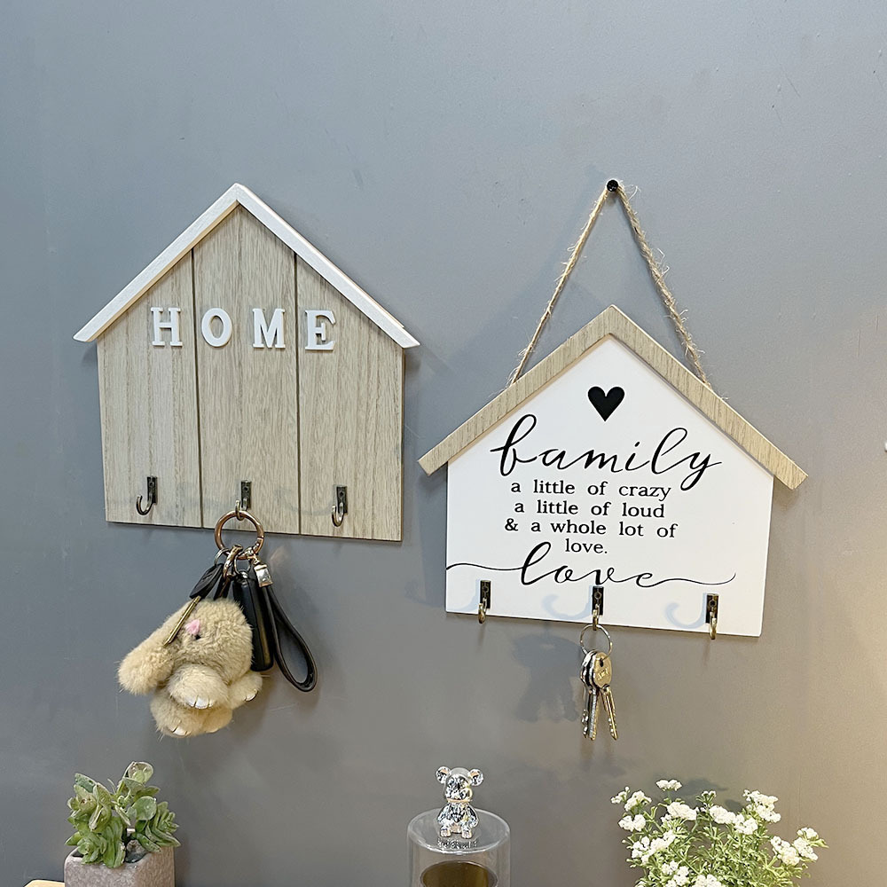 Picture of Entrance door key hook storage living room home wooden wall creative hallway ornaments pastoral decoration wall hanging