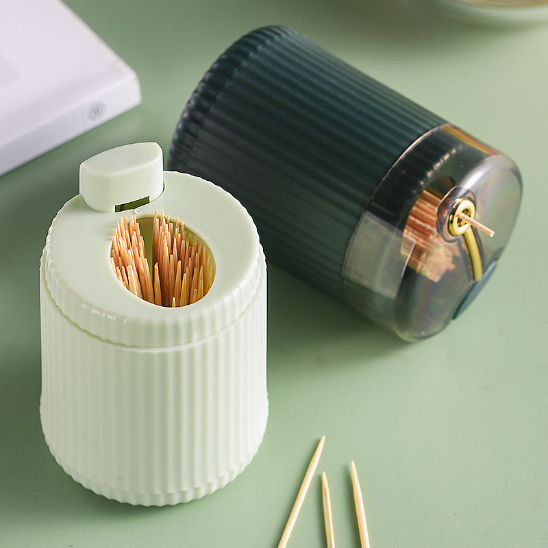 Picture of Toothpick Tube advertising logo factory wholesale toothpick bottle hotel creative light luxury plastic automatic press type toothpick box