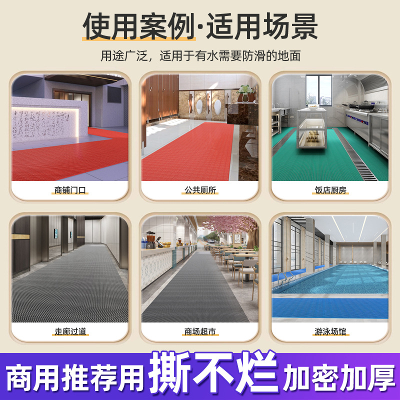 Picture of Hollow PVC Plastic Carpet Bathroom Toilet Swimming Pool Kitchen Dirty Resistant Foot Mat Household Waterproof Non-Slip Floor Mat