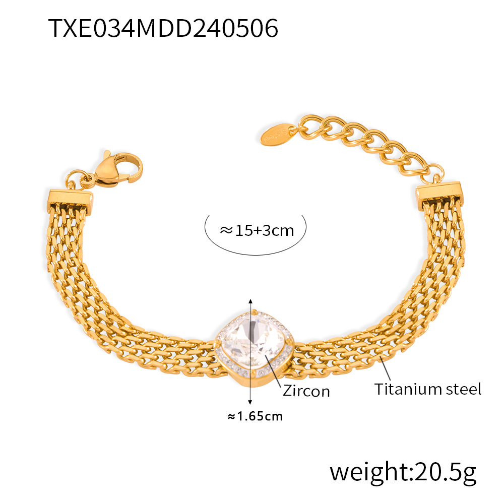 Picture of Fashion New European and American Cross-border Zircon White Shellfish Bracelet Necklace suit Women Fashion Niche Light Luxury Internet Celebrity Same Style